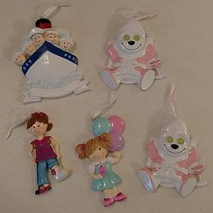 Lot of 5 Polar X Personalizable Ornaments